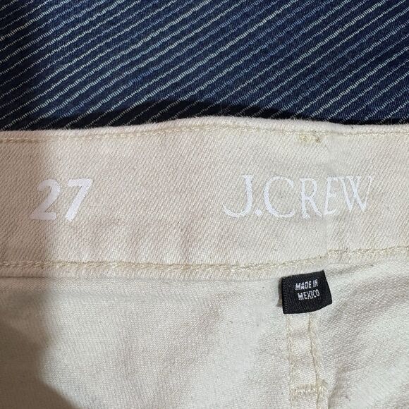 J.Crew Demi Boot Crop Jeans Women 27 Ivory Raw Hem Coastal Cowgirl Resortcore - Picture 6 of 11